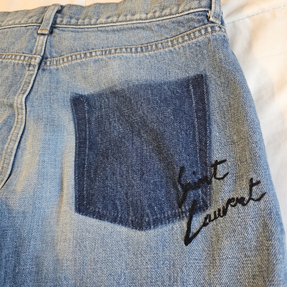 Saint Laurent 2017 Signed Pocket Blue Jeans 100% AUTHENTIC size M/30 - Picture 6 of 16